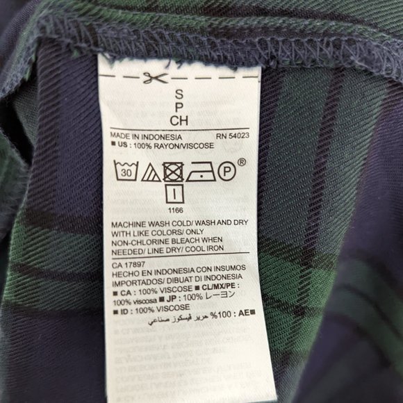 Old Navy Plaid Shirt Dress, Blue/Green, Women's S - Picture 3 of 4
